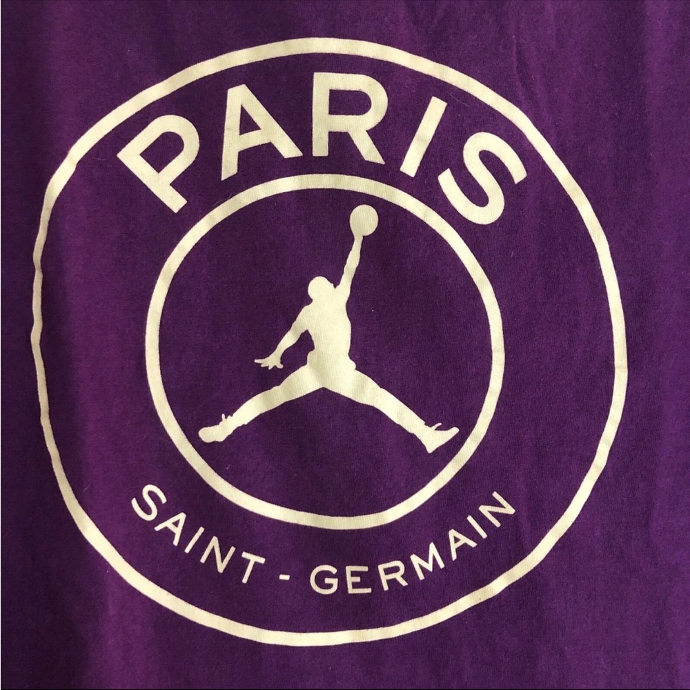 ❌sold❌Nike Air Jordan Bordeaux Paris Saint-Germain Short Sleeve Crop 2XL XXL - Picture 6 of 13